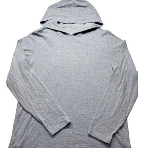 Original Penguin Mens Blue Heathered Pullover Hoodie Long Sleeve Size Large